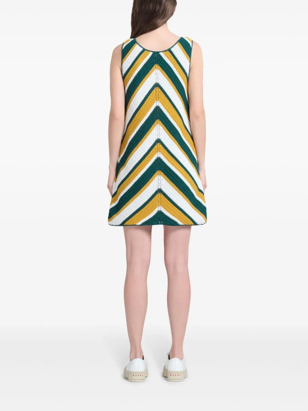 Abito corto a righe in multicolore di Marni - donna