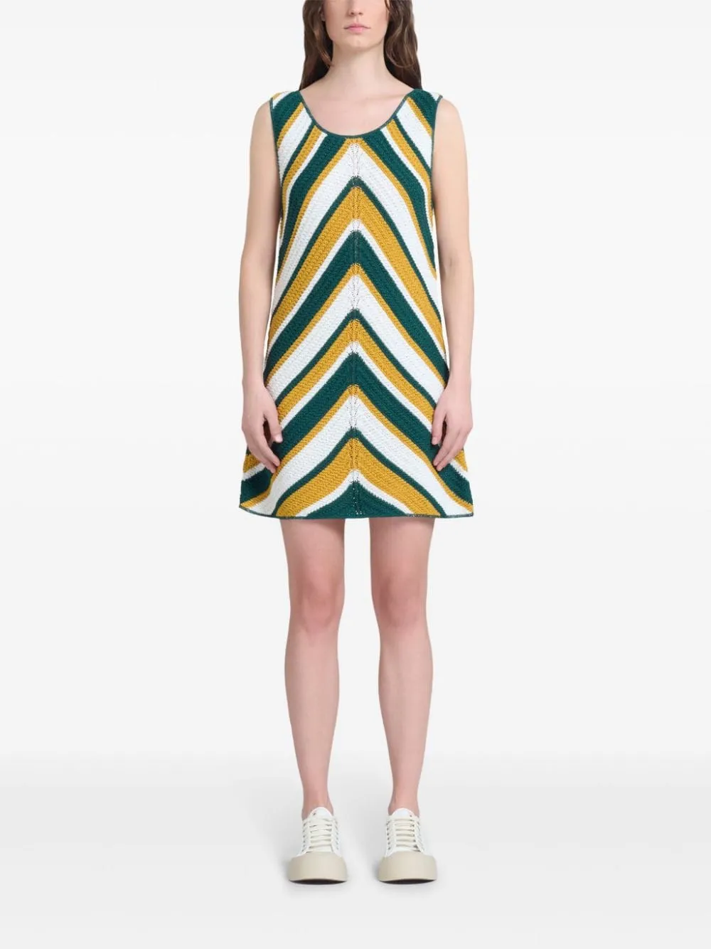 Abito corto a righe in multicolore di Marni - donna