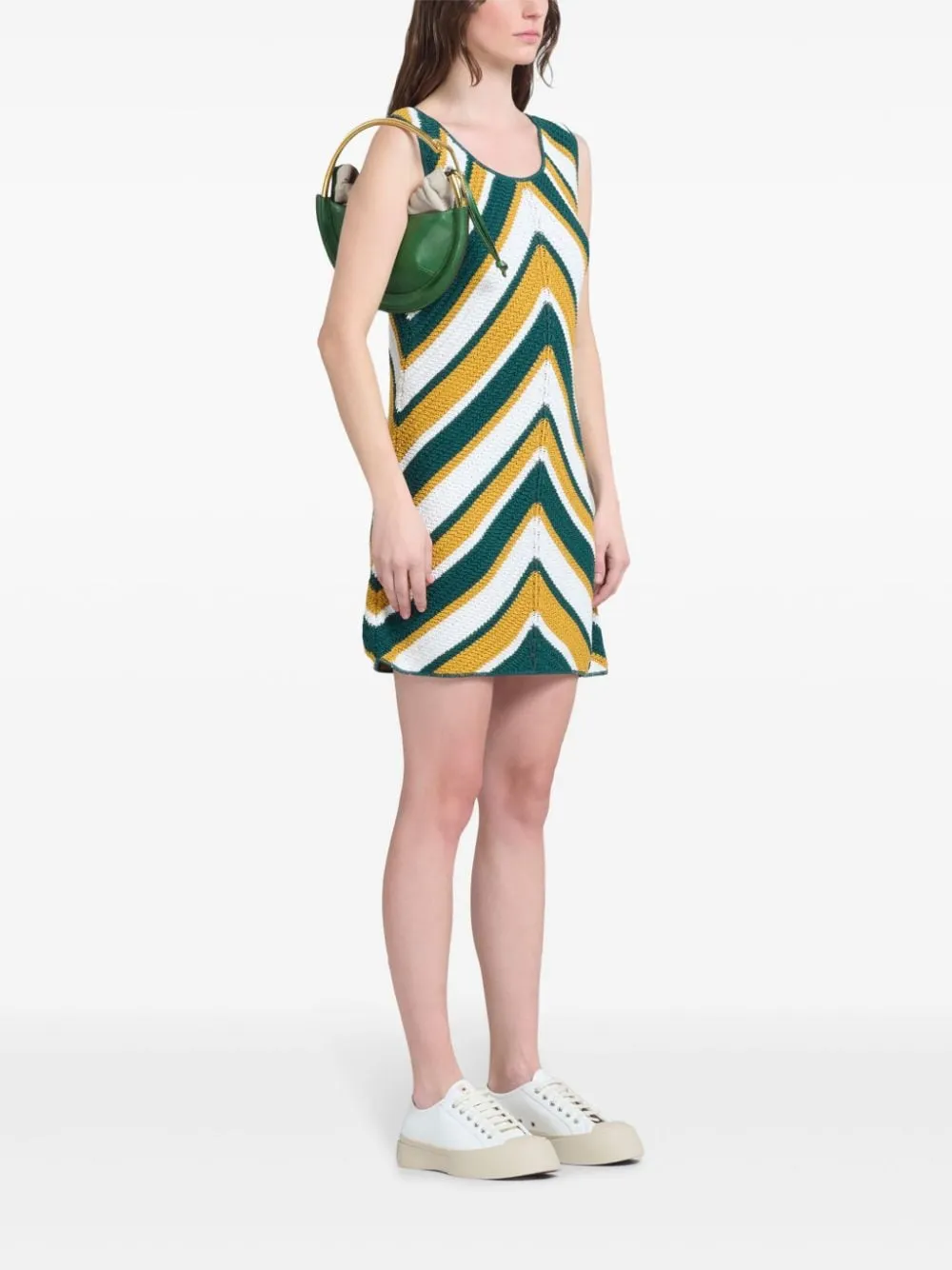 Abito corto a righe in multicolore di Marni - donna