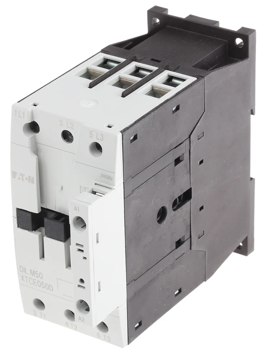 Contattore Eaton, 3 poli, 3 NA, 50 A, 22 kW, bobina 24 V c.a.
