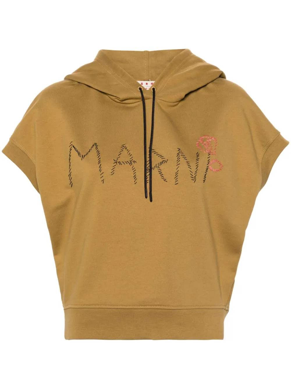 Felpa smanicata con ricamo in giallo di Marni - donna