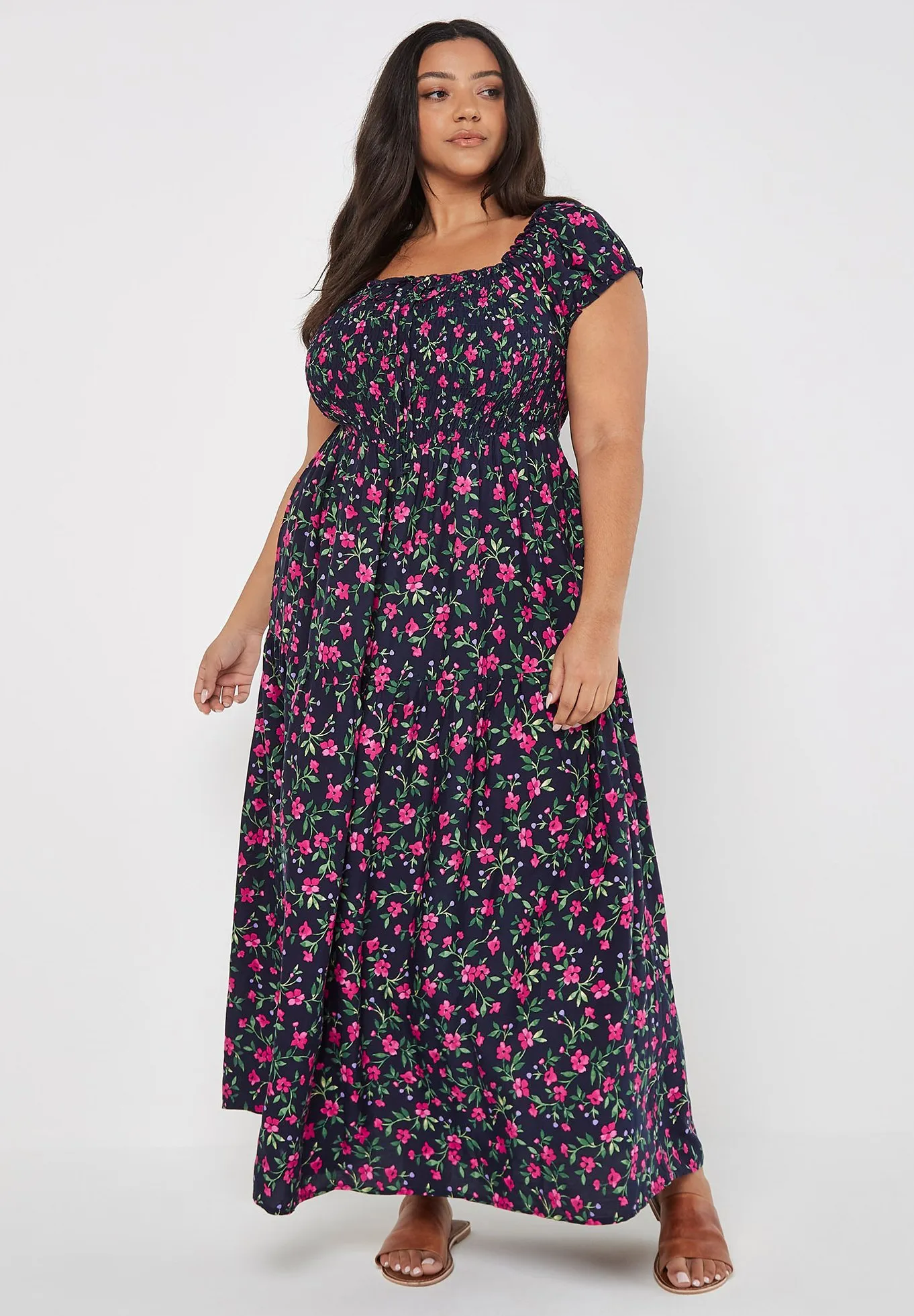 FLORAL DITSY SMOCK - Vestito lungo