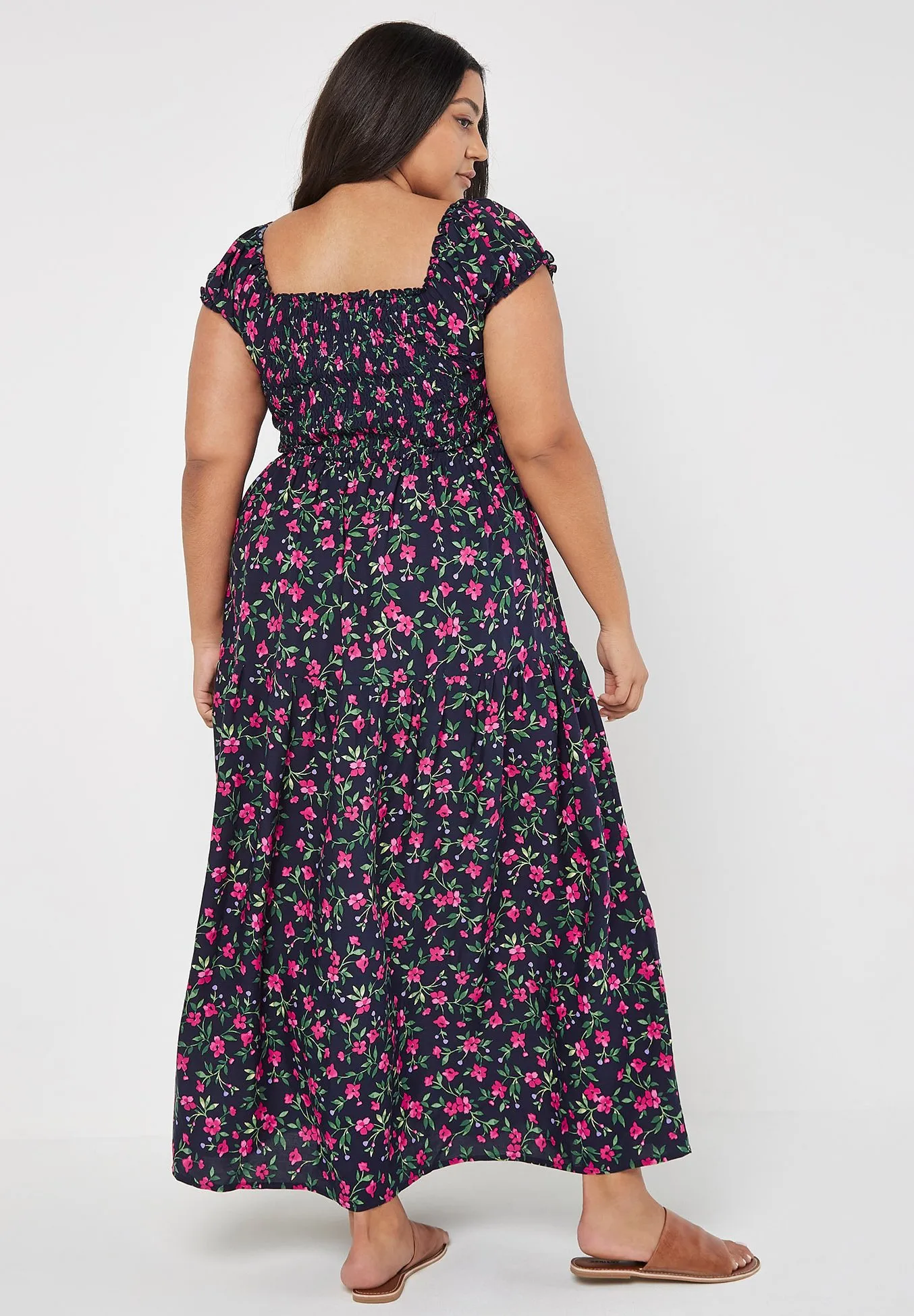 FLORAL DITSY SMOCK - Vestito lungo