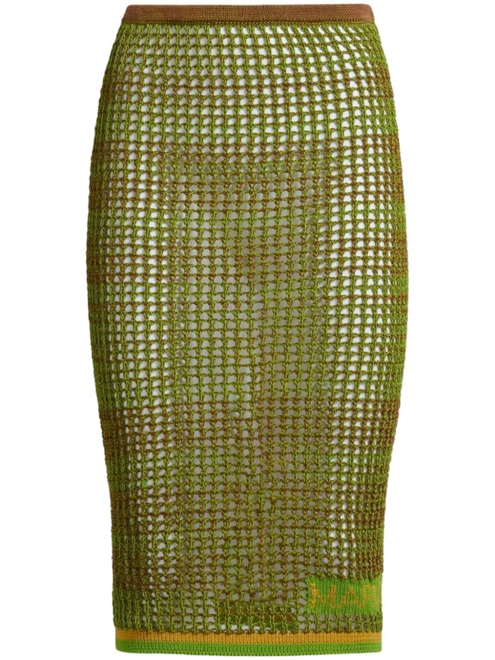 Gonna midi traforata in verde di Marni - donna
