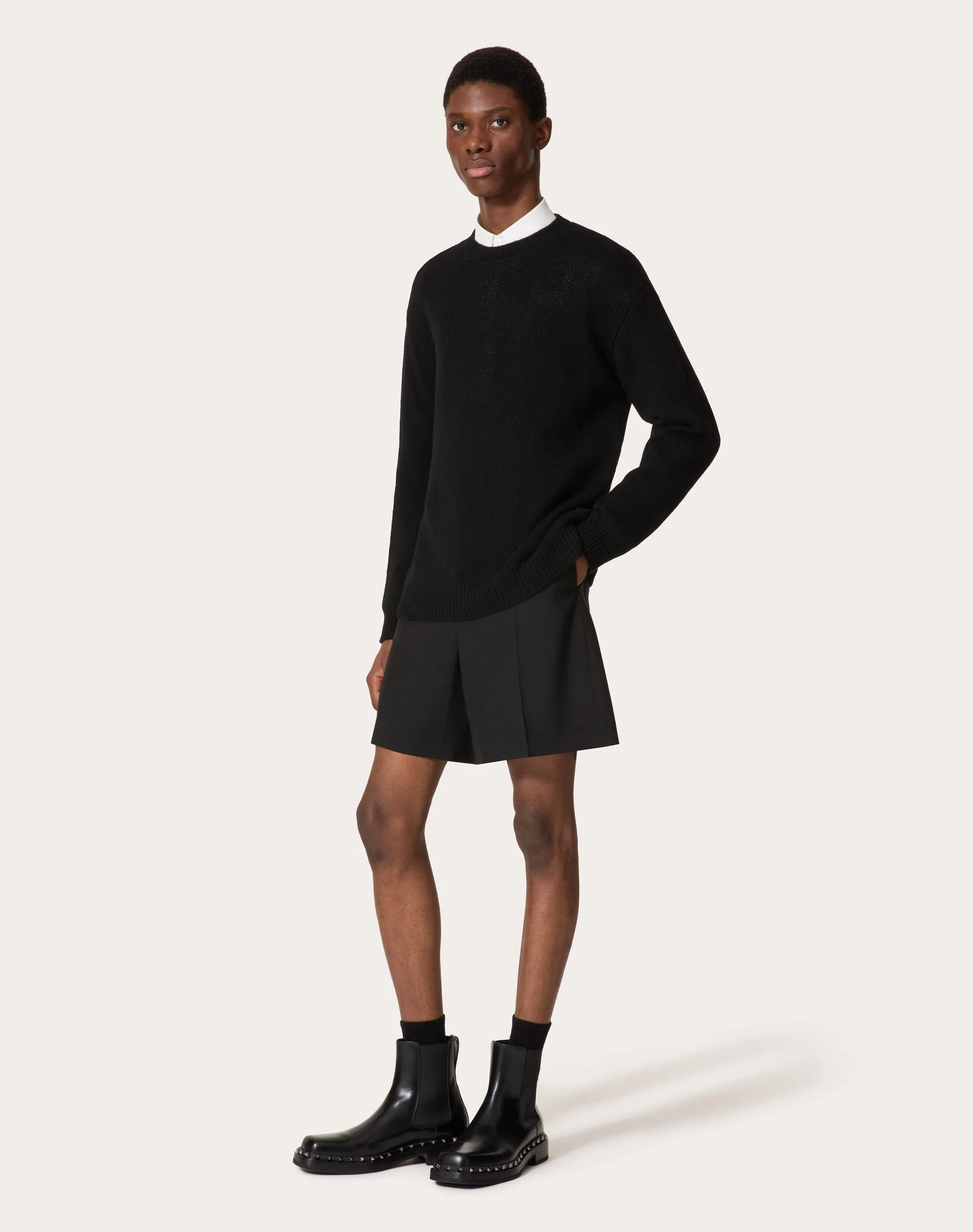 MAGLIONE GIROCOLLO IN CASHMERE CON BORCHIA