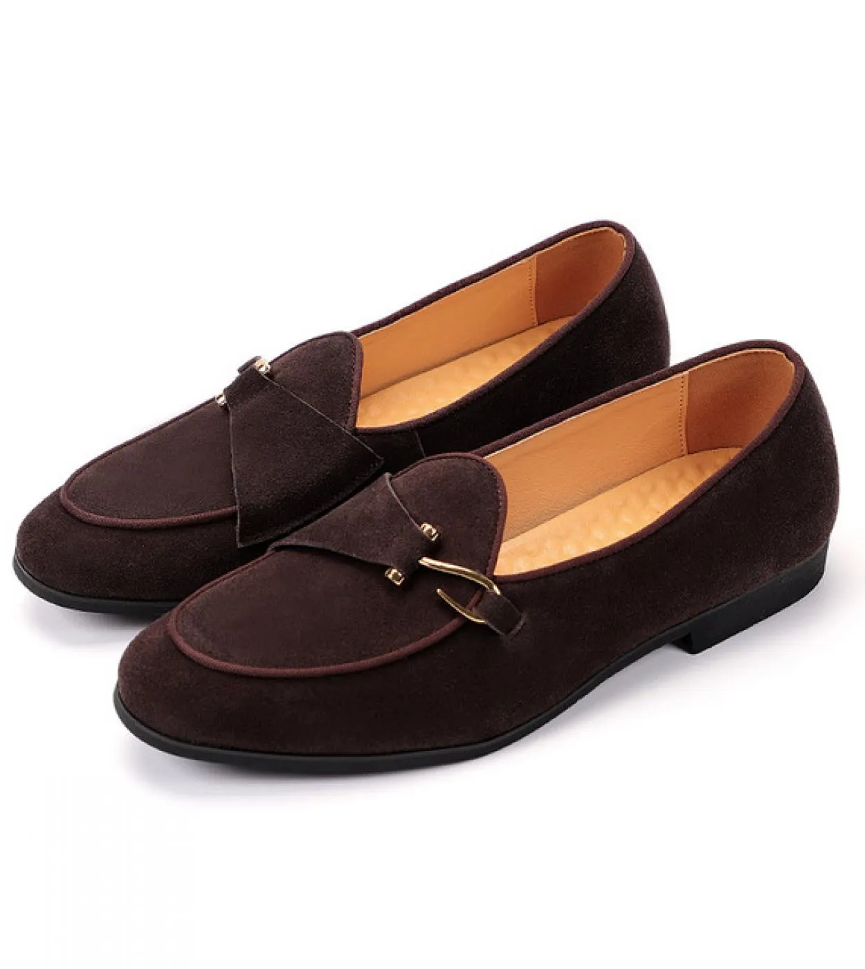 Mocassini Scarpe da uomo Finta pelle scamosciata Tinta unita Classico Moda Business Casual Punta tonda Personalità Gancio Scarpe