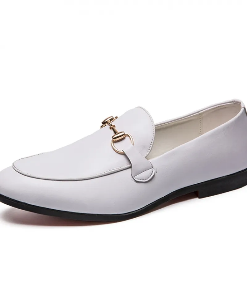 Primavera New Luxury Designer Bianco Nero Fibbia Scarpe Uomo Casual Oxford Mocassini Abito formale Calzature Sapatos Tenis Masc