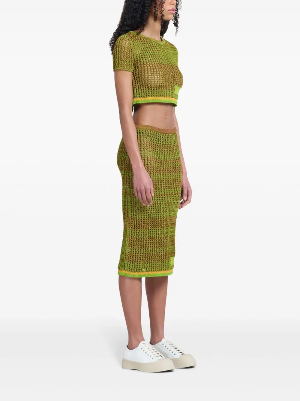 Top crop in verde di Marni - donna