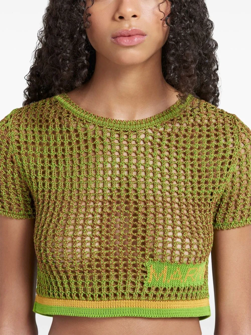 Top crop in verde di Marni - donna