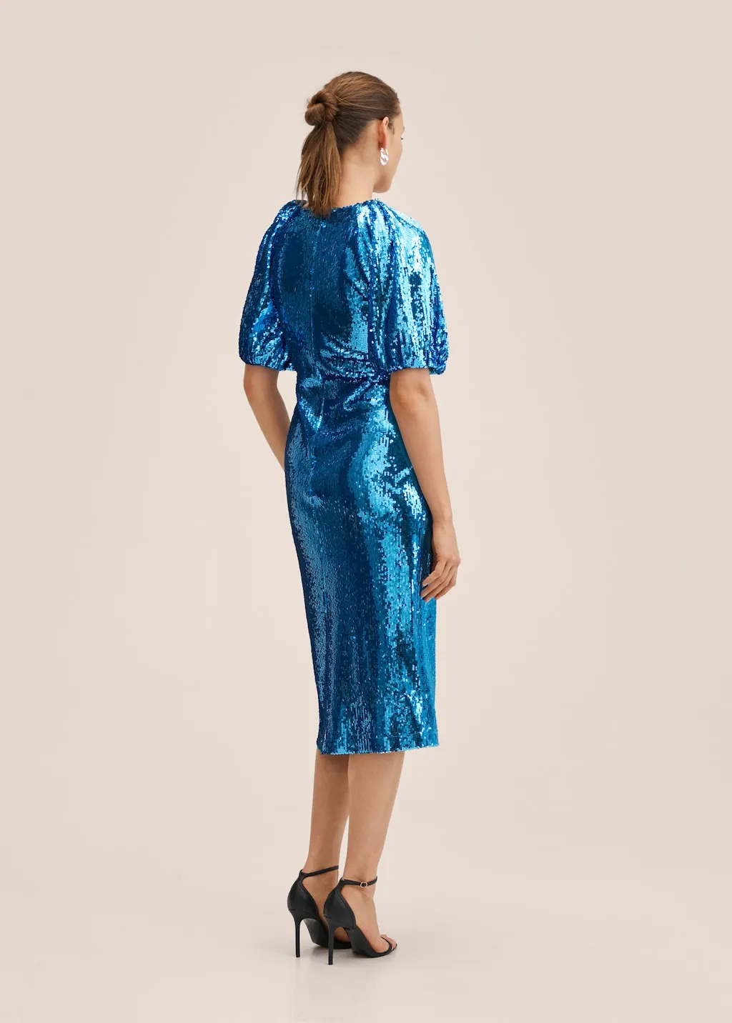 Vestito paillettes maniche a palloncino