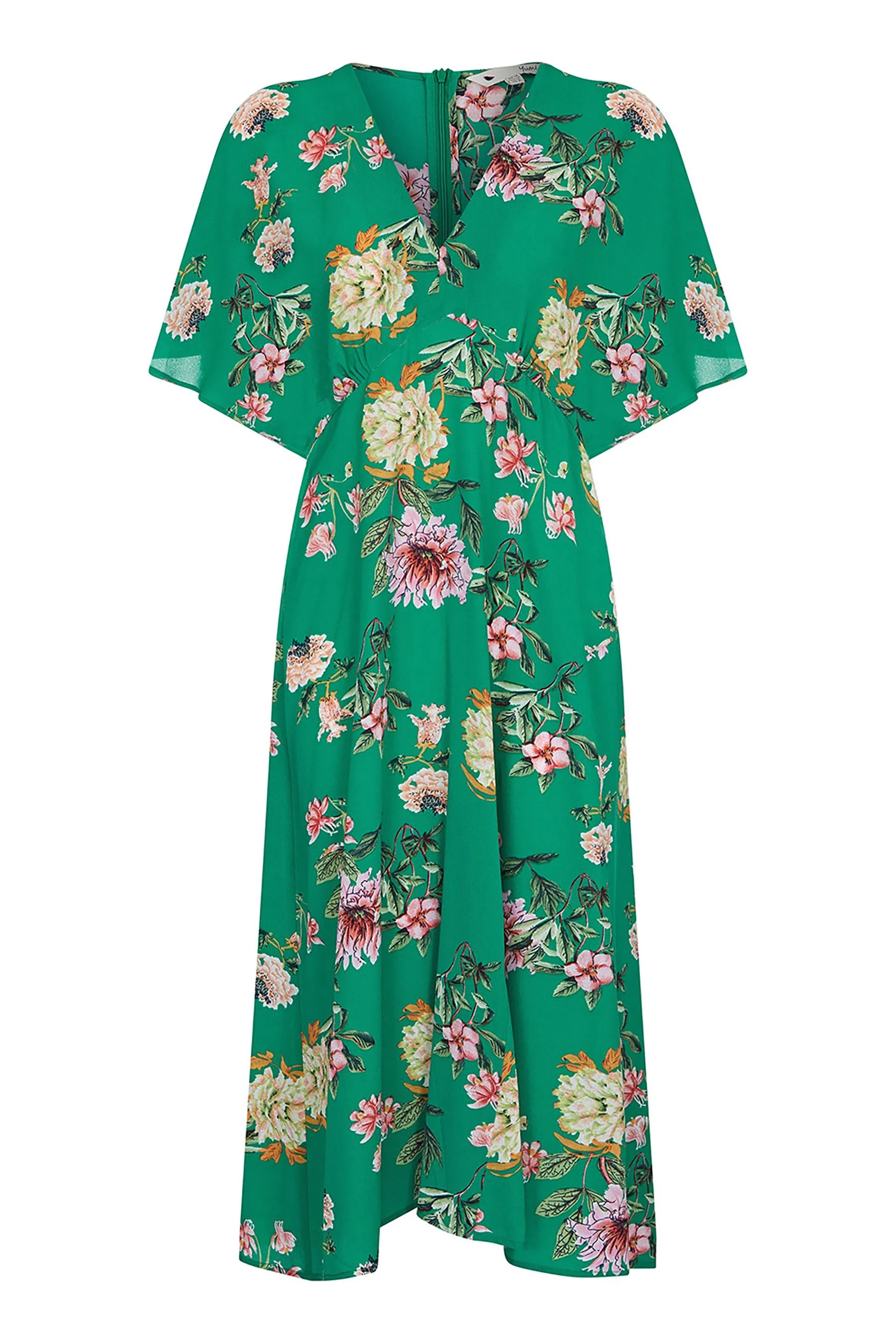 Yumi - Abito midi a kimono con Stampa e gru
